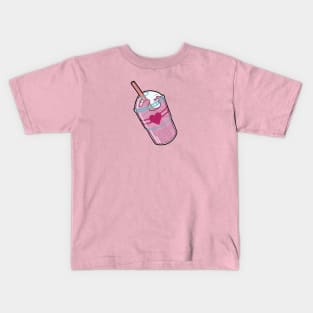 Cute sticker of pink bubble tea. Kids T-Shirt